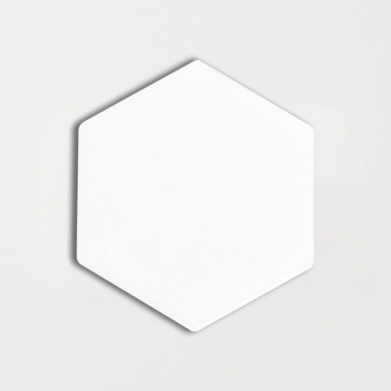 Royal White Glossy Hexagon 5 Ceramic Tile 5