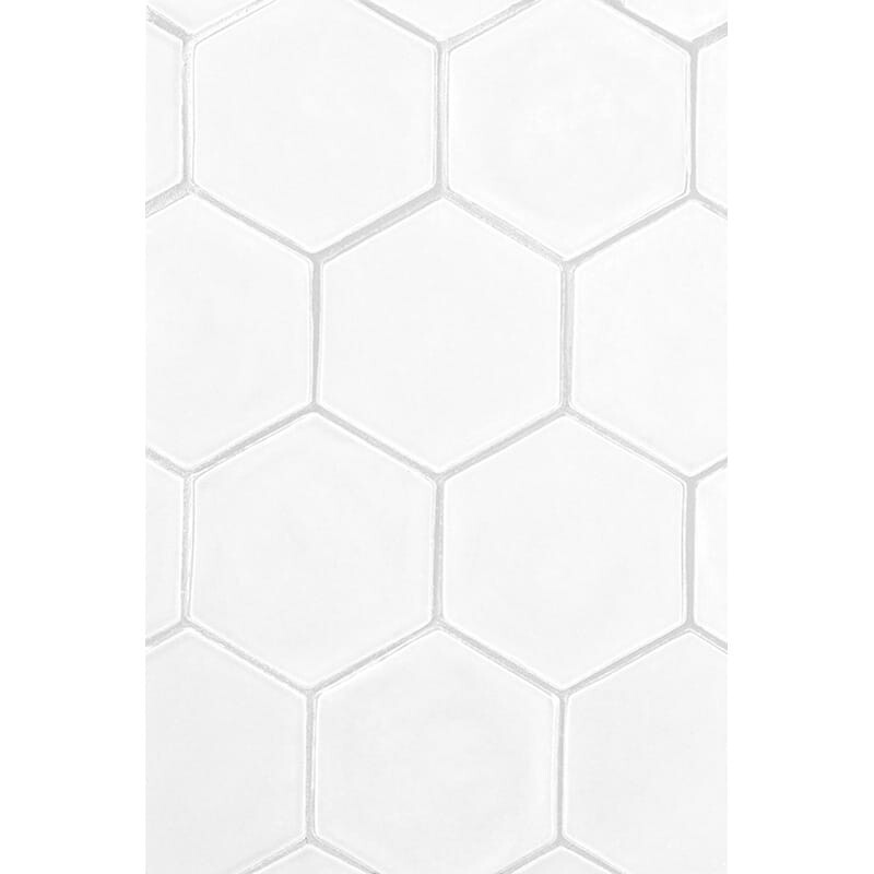 Satin Cotton Matte Hexagon 5 Ceramic Tile 5