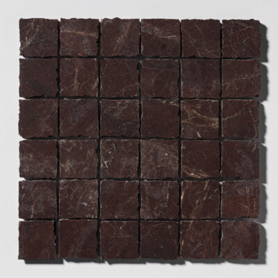 Red Bordeaux Honed Hand Clipped Marble Mosaic 12×12