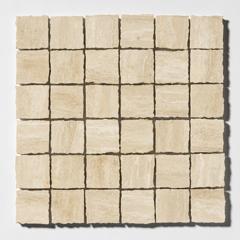 Roman Honed Hand Clipped Travertine Mosaic 12×12