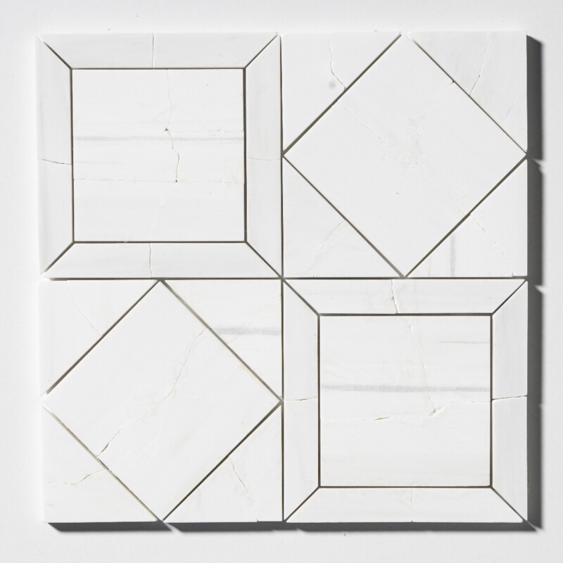 Bianco Dolomiti Honed Palazzo Li Antica Marble Mosaic 12×12