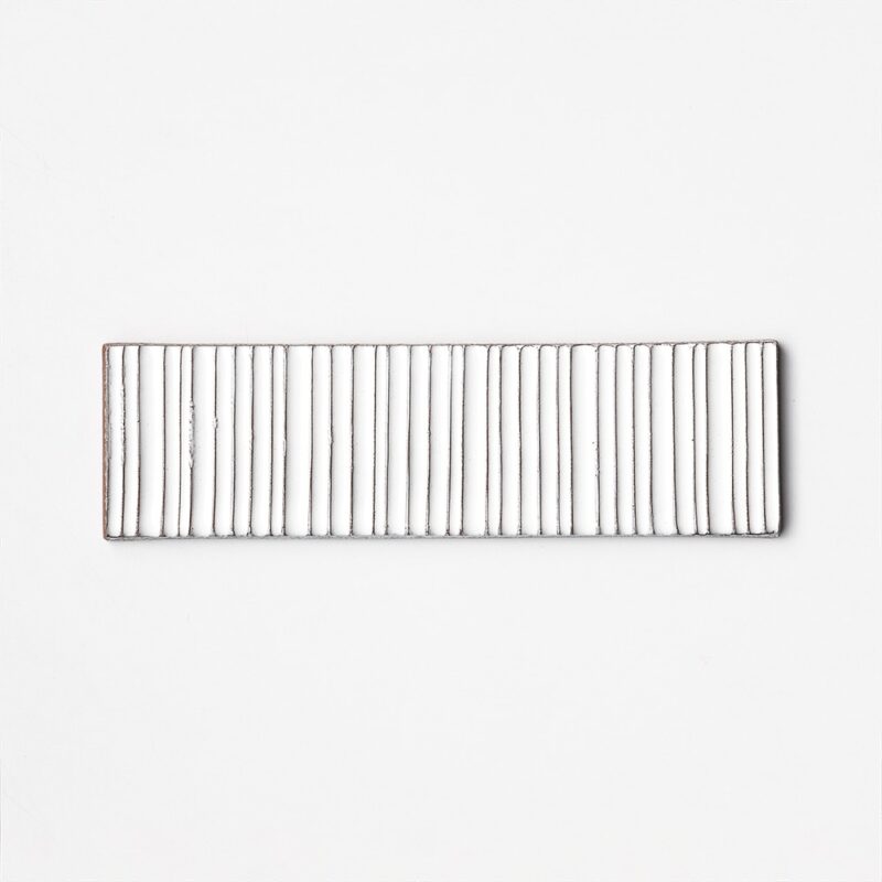 Royal White Glossy Staccato Thin Brick Accent Tiles 2 1/4×7 7/8