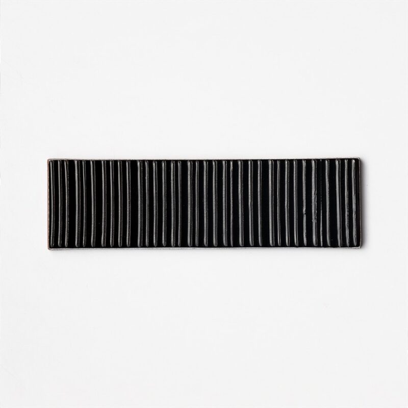 Black Glossy Staccato Thin Brick Accent Tiles 2 1/4×7 7/8