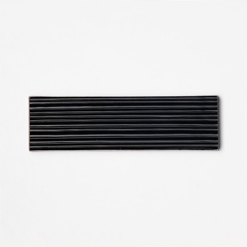 Black Glossy Legato Thin Brick Accent Tiles 2 1/4×7 7/8