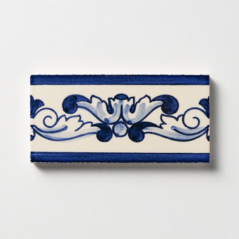 375 Border Blue Glazed  Ceramic Border Tiles 3×6