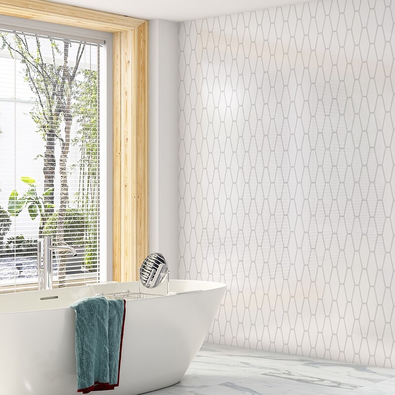 Royal White Glossy Longest Hexagon Ceramic Tile 3×7 7/8