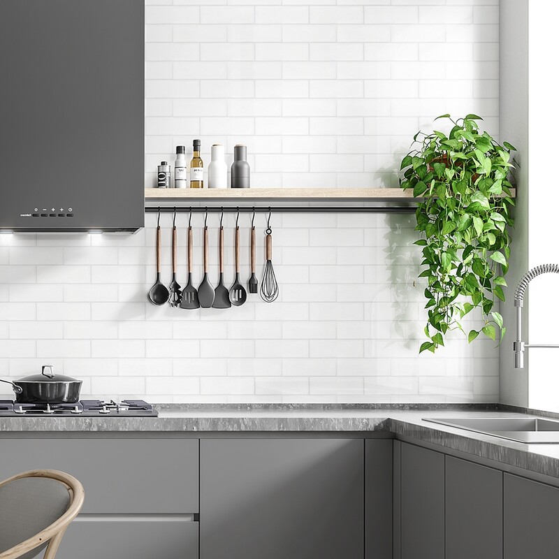 Royal White Glossy Subway Ceramic Tile 3×9