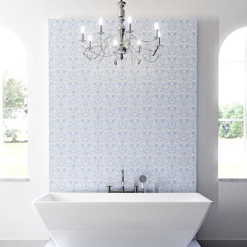 Indigo Wash Manorca Glossy  Glazed Terracotta Tile 6×6