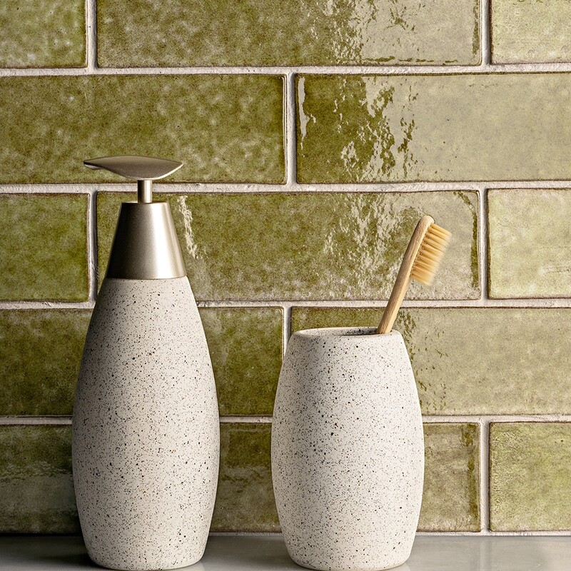 Seaweed Glossy  Thin Brick Tile 2 1/4×7 7/8