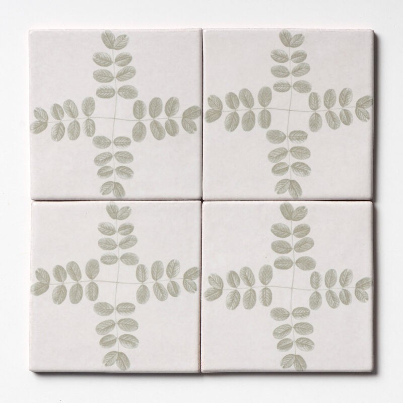 Biscuit Matte Garden Topiary Glazed Terracotta Tile 6×6