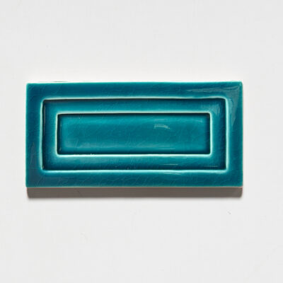 Teal Glossy  Ceramic Tile 3 5/32×6 1/2
