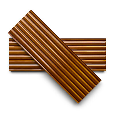 Hickory Glossy Fluted Ceramic Tile 4×12