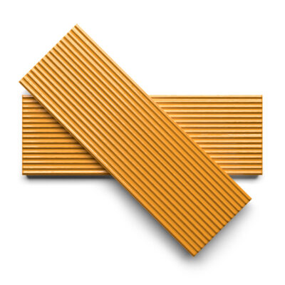 Saffron Glossy Thin Fluted Ceramic Tile 4×12
