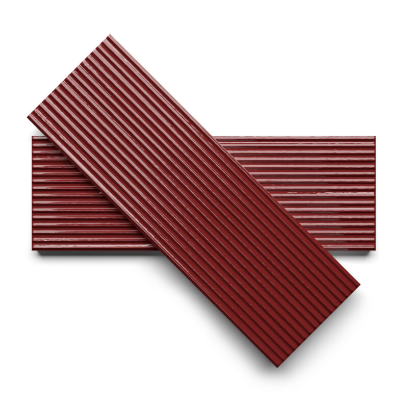Rubino Glossy Thin Fluted Ceramic Tile 4×12