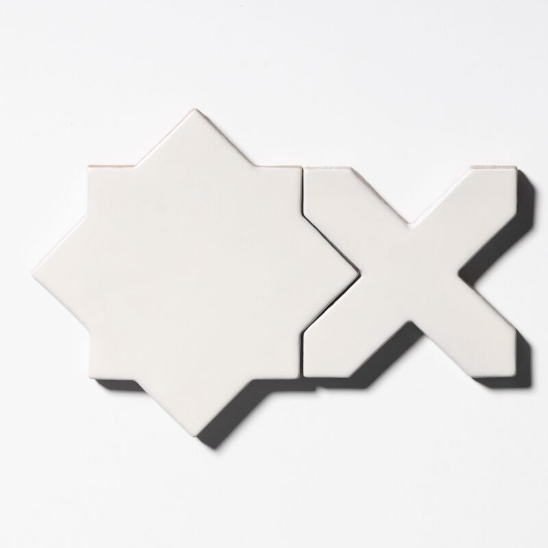 Seine Matte Star And Cross Pattern Glazed Terracotta Tile 10×10